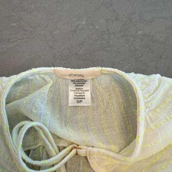 Eberjey Cream Tiered Swim Coverup - Picture 7 of 8